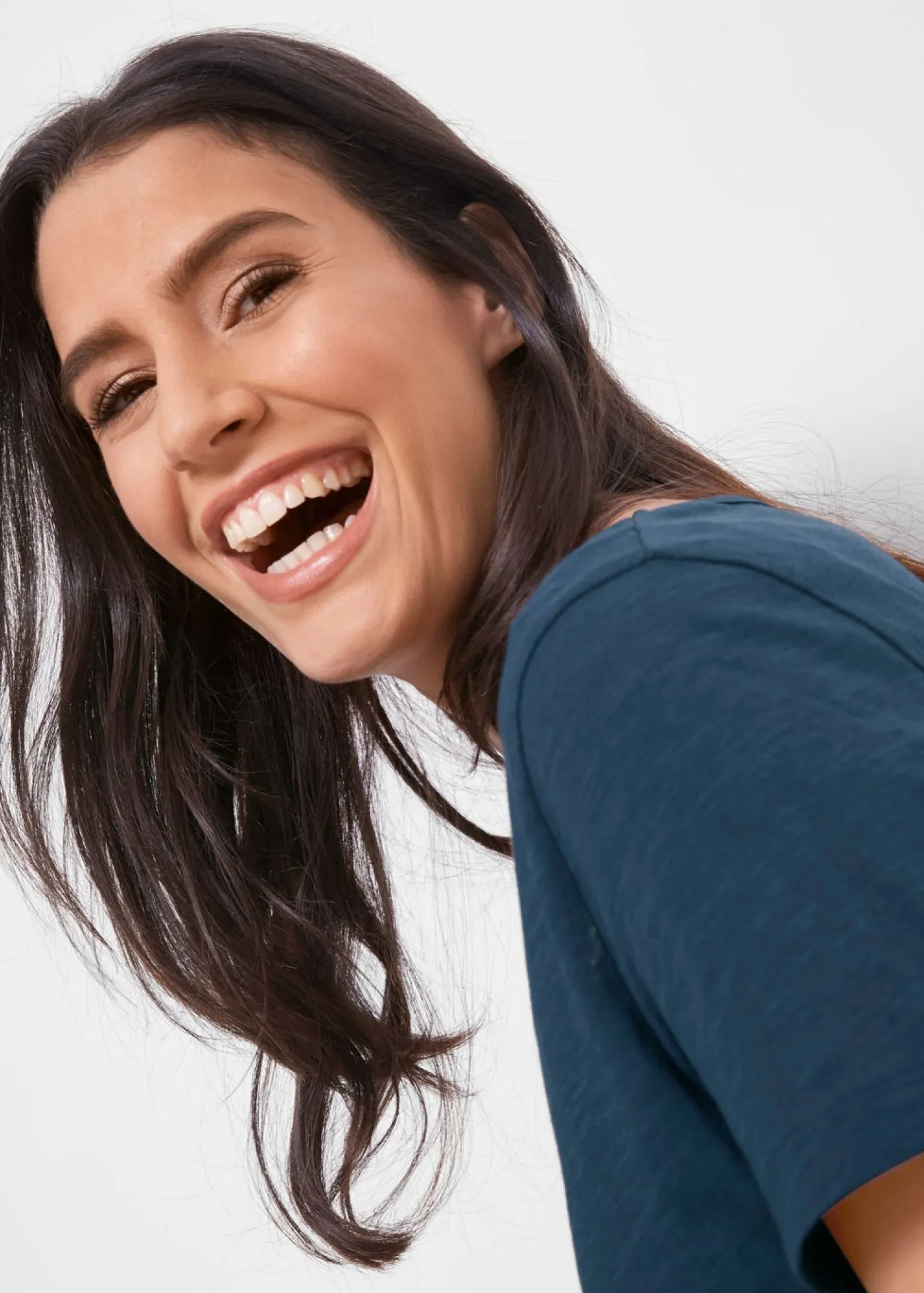 bonprix bonprix Camisetas>Camiseta con hilo flameado y manga corta Azul marino