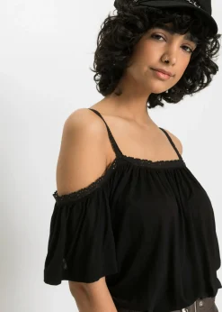 Mujer bonprix bonprix Camiseta con hombros al descubierto de viscosa suave