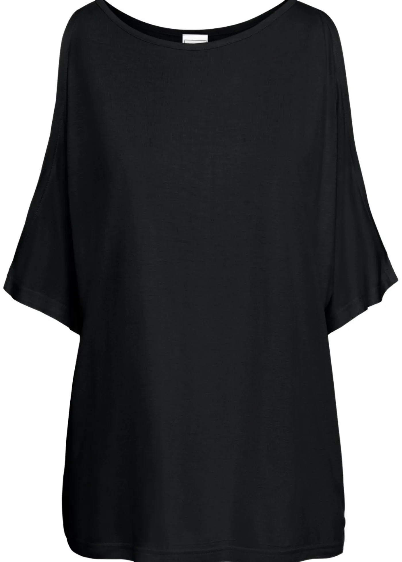 bonprix bonprix Camisetas>Camiseta con hombros al descubierto de viscosa Negro