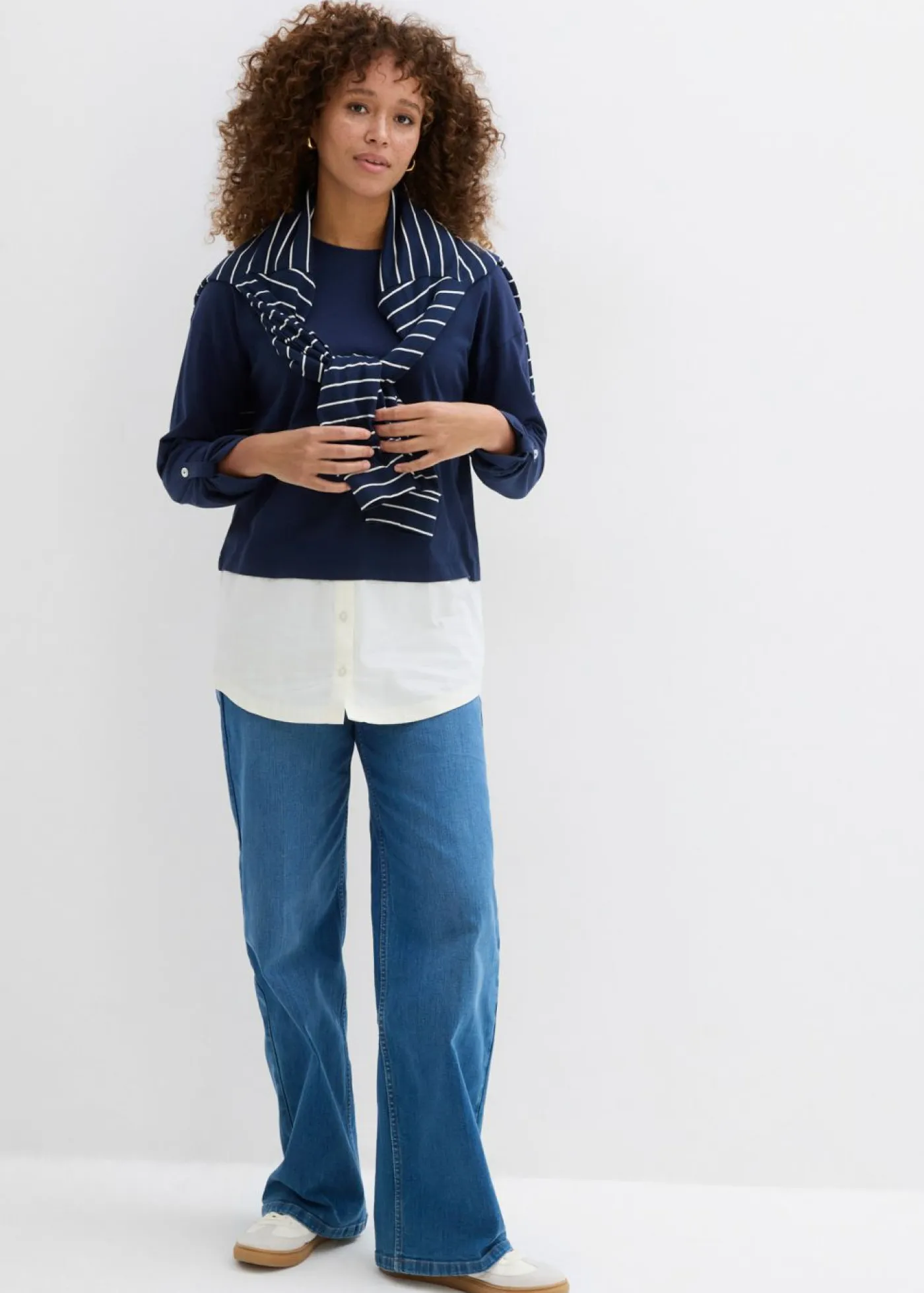 Mujer bonprix bonprix Camiseta con inserto de blusa de algodón orgánico puro