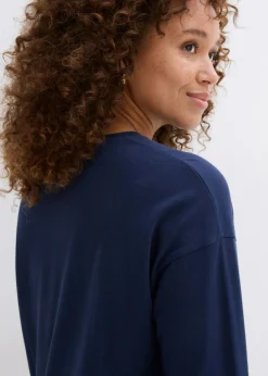 Mujer bonprix bonprix Camiseta con inserto de blusa de algodón orgánico puro