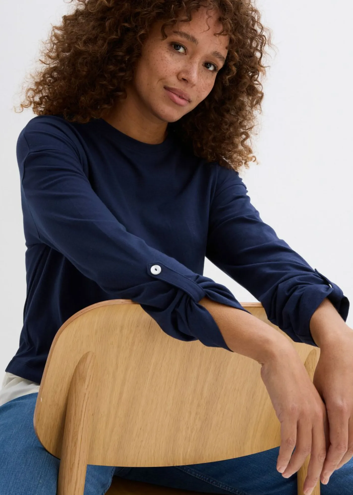 Mujer bonprix bonprix Camiseta con inserto de blusa de algodón orgánico puro