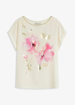 Mujer bonprix bonprix Camiseta con inserto de malla