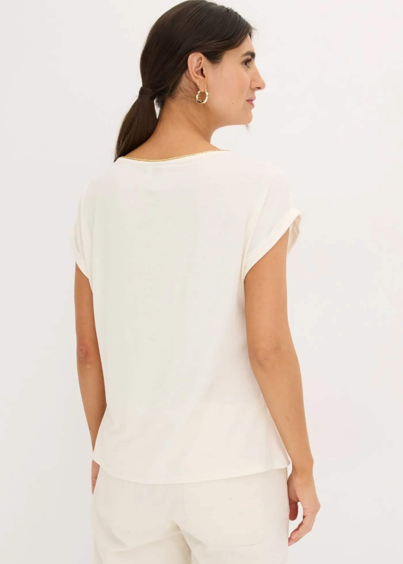 Mujer bonprix bonprix Camiseta con inserto de malla