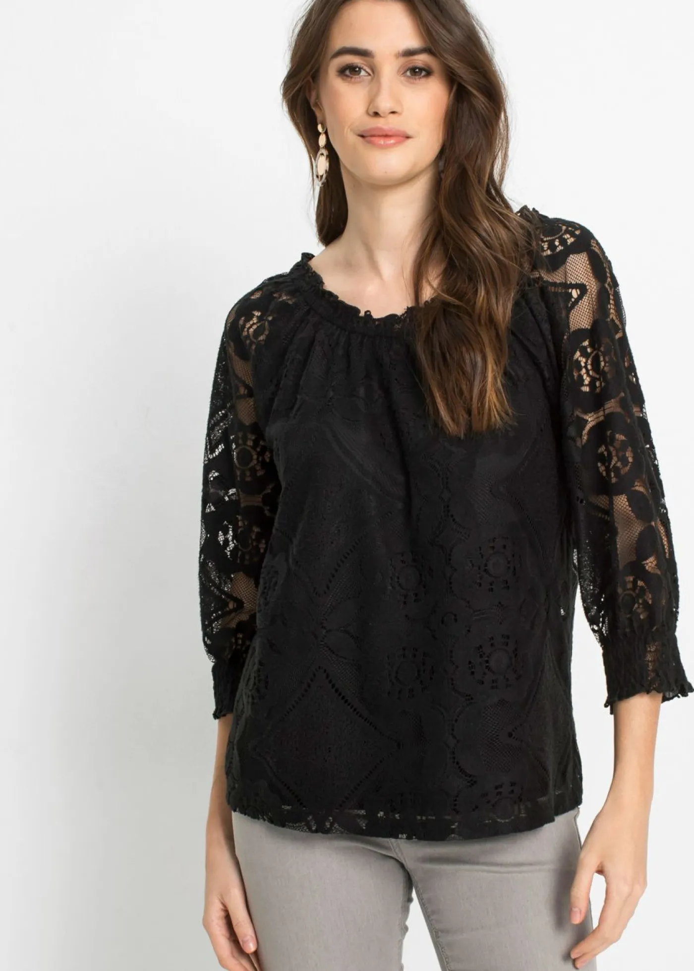 Mujer bonprix bonprix Camiseta con mangas abullonadas