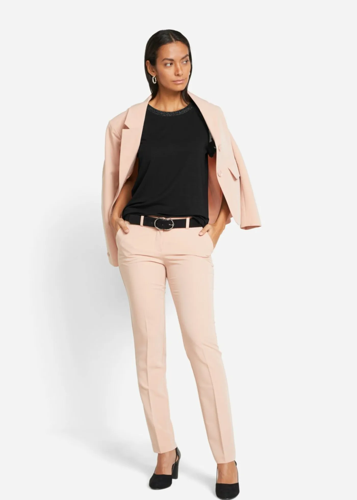 bonprix bonprix Camisetas>Camiseta con mangas de gasa Negro de flores