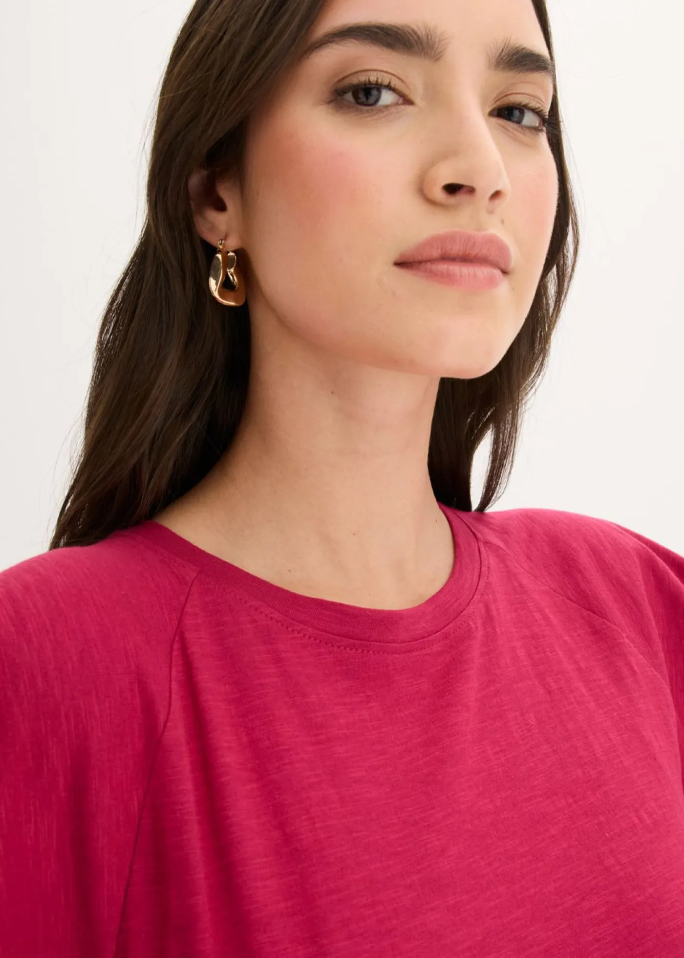 bonprix bonprix Camisetas>Camiseta con mangas llamativas Rojo sangría