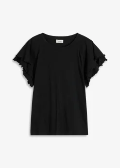 bonprix bonprix Camisetas>Camiseta con mangas llamativas Negro