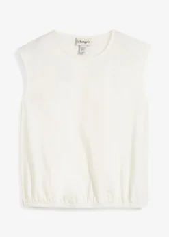 bonprix bonprix Camisetas>Camiseta con puños elásticos Blanco lana