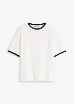 Mujer bonprix bonprix Camiseta con ribete de encaje