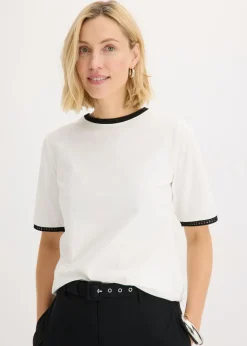 Mujer bonprix bonprix Camiseta con ribete de encaje
