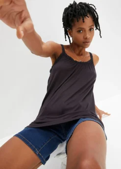 Mujer bonprix bonprix Camiseta con ribete de encaje