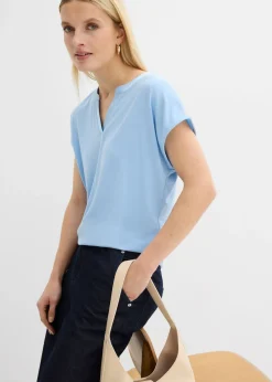 Mujer bonprix bonprix Camiseta con ribete de satén