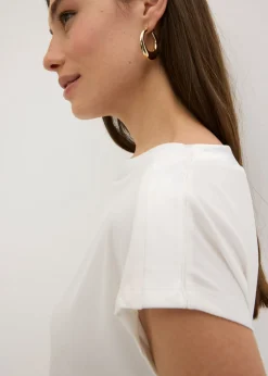 Mujer bonprix bonprix Camiseta con ribete de satén