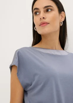 Mujer bonprix bonprix Camiseta con ribete de satén