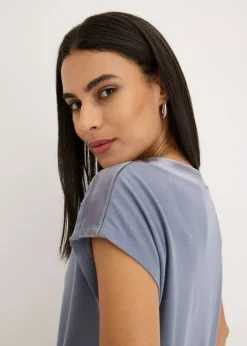Mujer bonprix bonprix Camiseta con ribete de satén