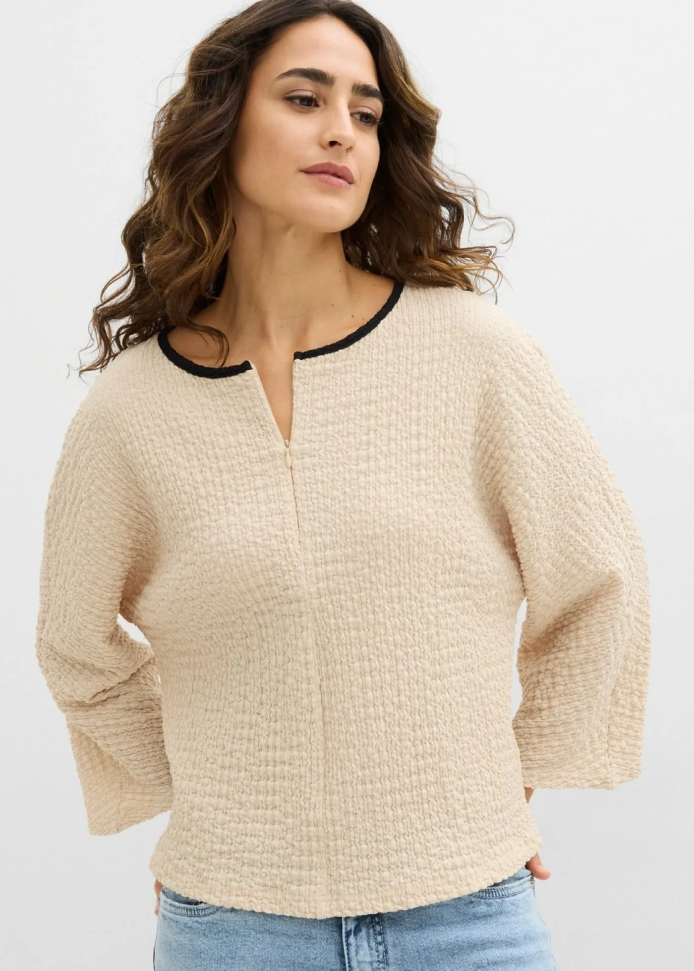 Mujer bonprix bonprix Camiseta con ribete en contraste