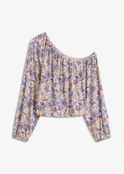 bonprix bonprix Camisetas>Camiseta con un hombro al descubierto Arena claro