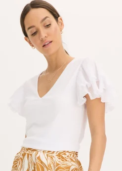 Mujer bonprix bonprix Camiseta con volantes