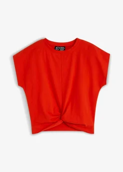 bonprix bonprix Camisetas>Camiseta corta de algodón orgánico puro naranja sanguina