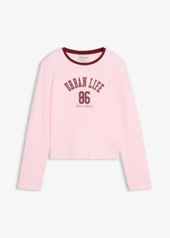 Niños bonprix bonprix Camiseta corta de manga larga de mezcla de algodón orgánico elástico