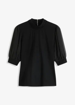 bonprix bonprix Camisetas>Camiseta de algodón Negro