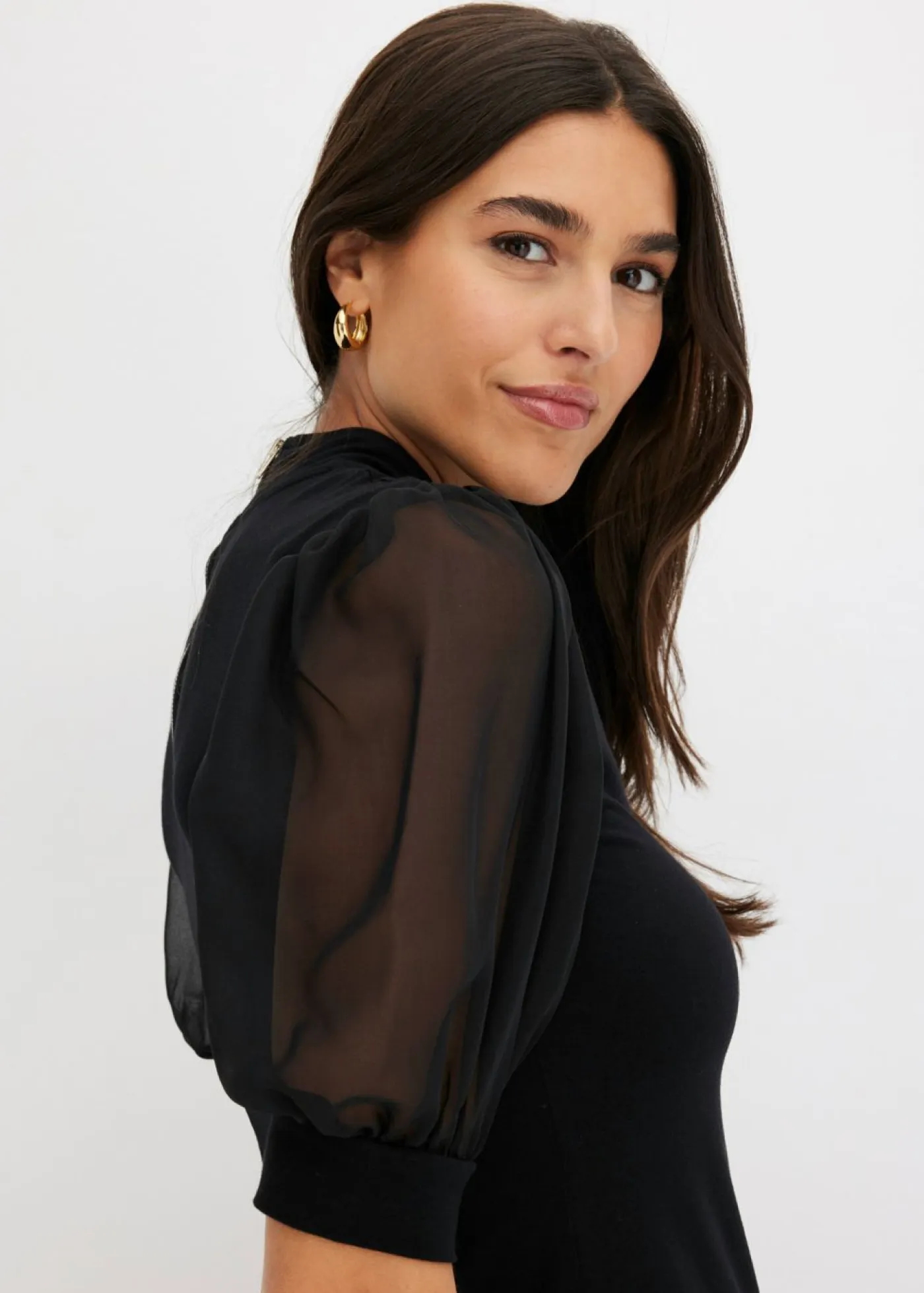 bonprix bonprix Camisetas>Camiseta de algodón Negro