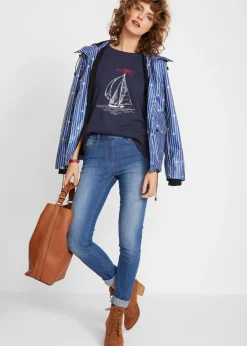 Mujer bonprix bonprix Camiseta de algodón con abertura lateral y estampado