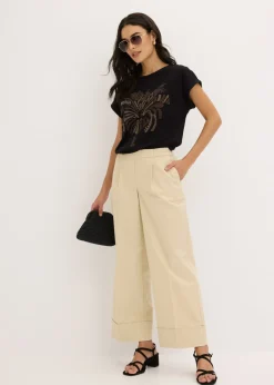 Mujer bonprix bonprix Camiseta de algodón con aplicación de tachuelas