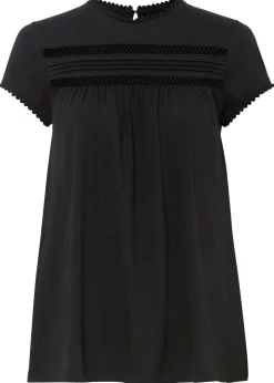 Mujer bonprix bonprix Camiseta de algodón con encaje