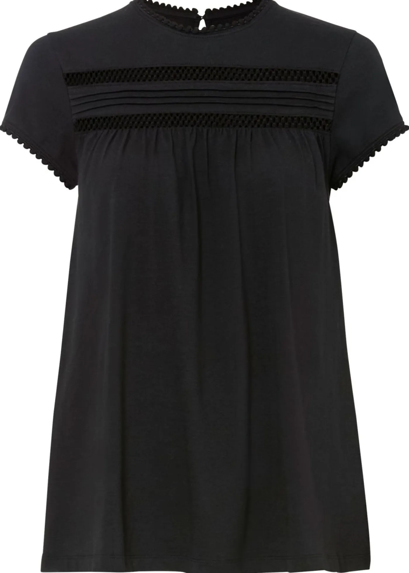 Mujer bonprix bonprix Camiseta de algodón con encaje