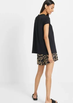 Mujer bonprix bonprix Camiseta de algodón con encaje