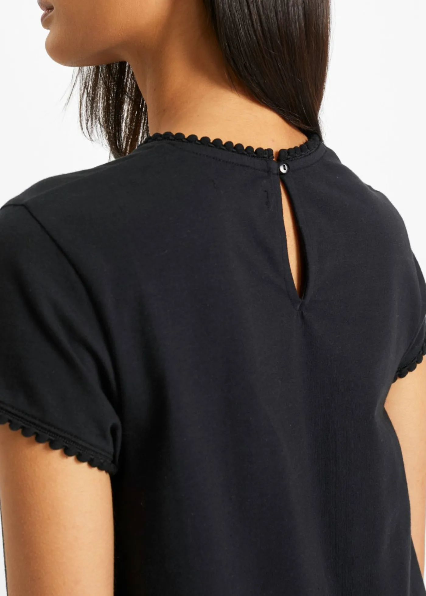 Mujer bonprix bonprix Camiseta de algodón con encaje