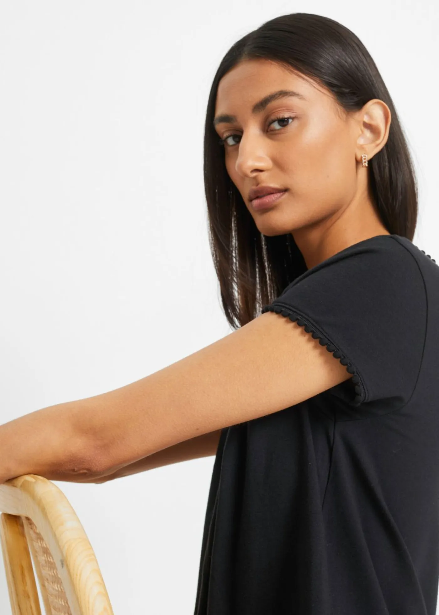 Mujer bonprix bonprix Camiseta de algodón con encaje