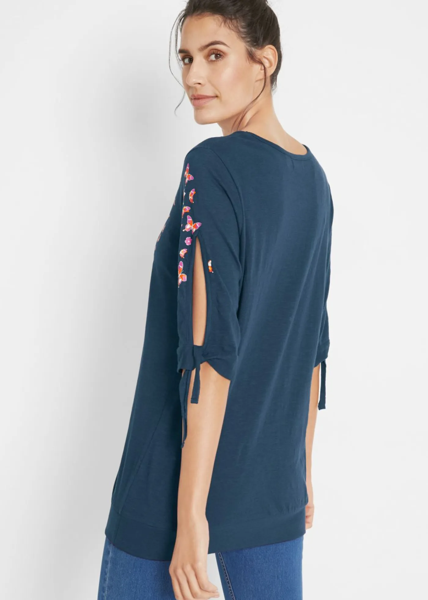 Mujer bonprix bonprix Camiseta de algodón con hombros al descubierto