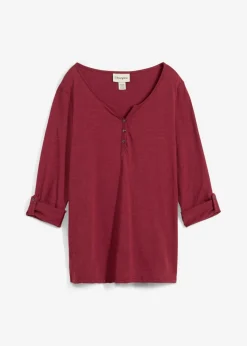 Mujer bonprix bonprix Camiseta de algodón orgánico puro con botones