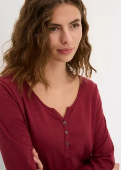 Mujer bonprix bonprix Camiseta de algodón orgánico puro con botones