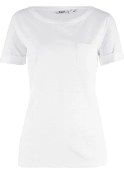 bonprix bonprix Básicos|Camisetas>Camiseta de algodón orgánico puro Blanco