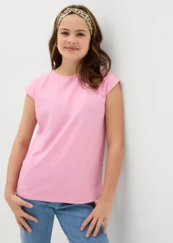 bonprix bonprix Ropa 9 A 16 Años·Camisetas Y Camisas>Camiseta de algodón orgánico puro Rosa