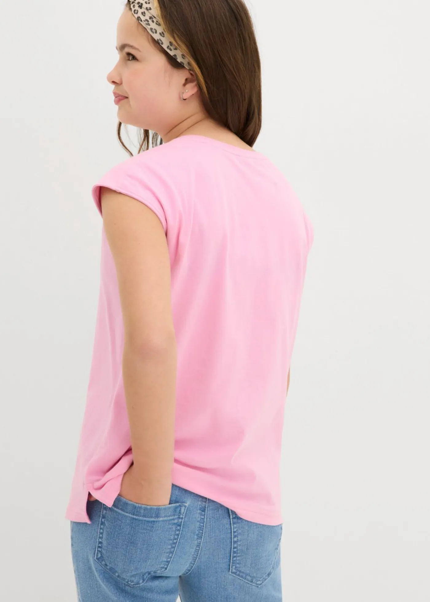 bonprix bonprix Ropa 9 A 16 Años·Camisetas Y Camisas>Camiseta de algodón orgánico puro Rosa