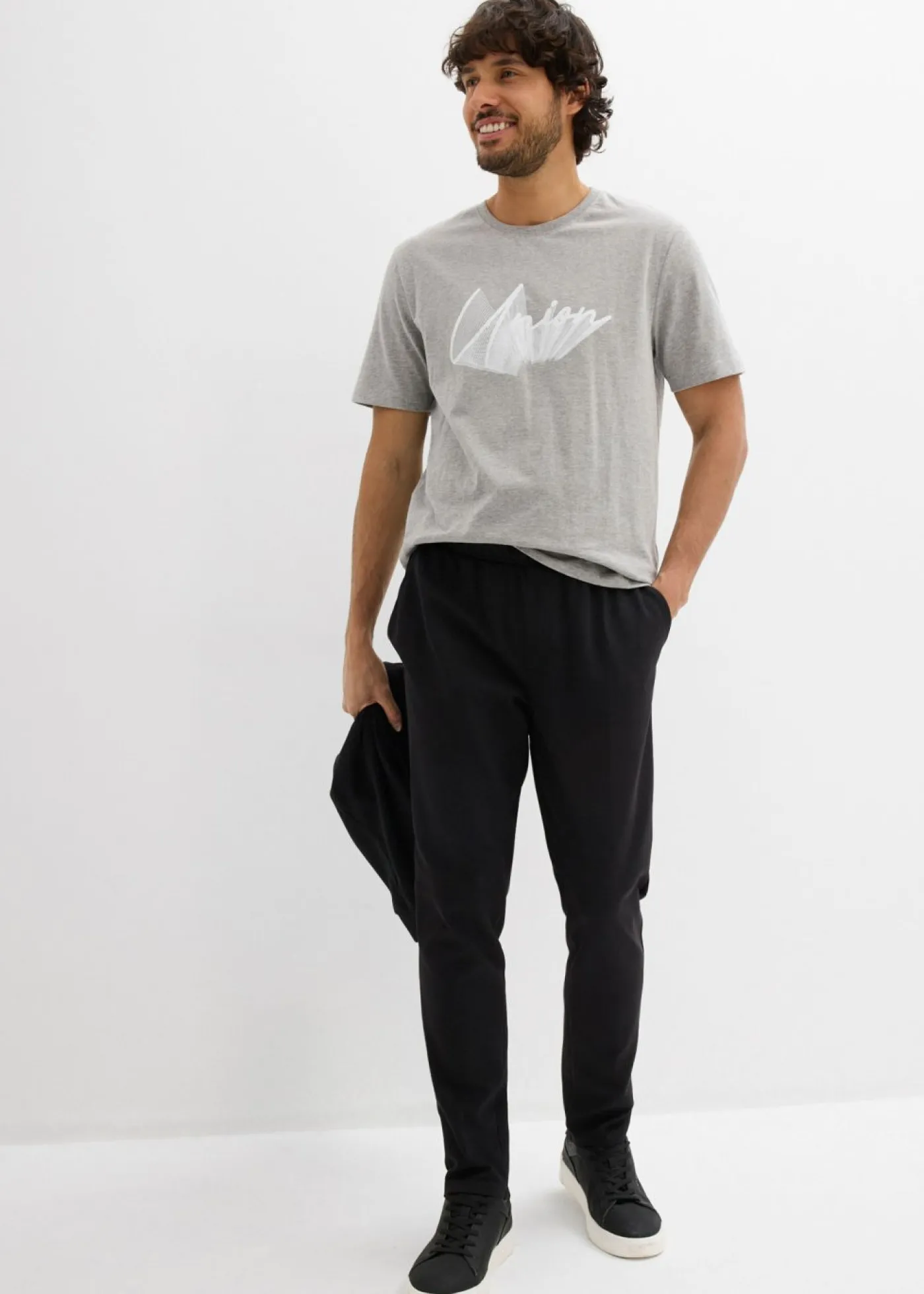 bonprix bonprix Camisetas Y Polos>Camiseta de algodón orgánico puro Gris claro jaspeado