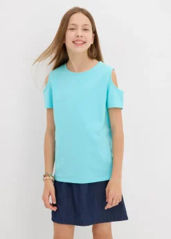 Niños bonprix bonprix Camiseta de algodón orgánico puro con hombros al descubierto