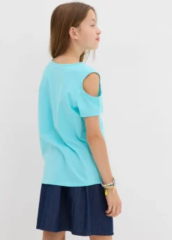 Niños bonprix bonprix Camiseta de algodón orgánico puro con hombros al descubierto