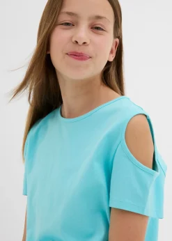 Niños bonprix bonprix Camiseta de algodón orgánico puro con hombros al descubierto