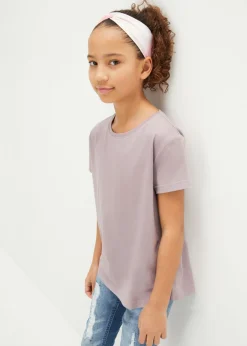 bonprix bonprix Ropa 9 A 16 Años·Camisetas Y Camisas|Ropa 9 A 16 Años·Packs De Ropa>Camiseta de algodón orgánico puro (3 unidades) Lila + arena brasileña + negro