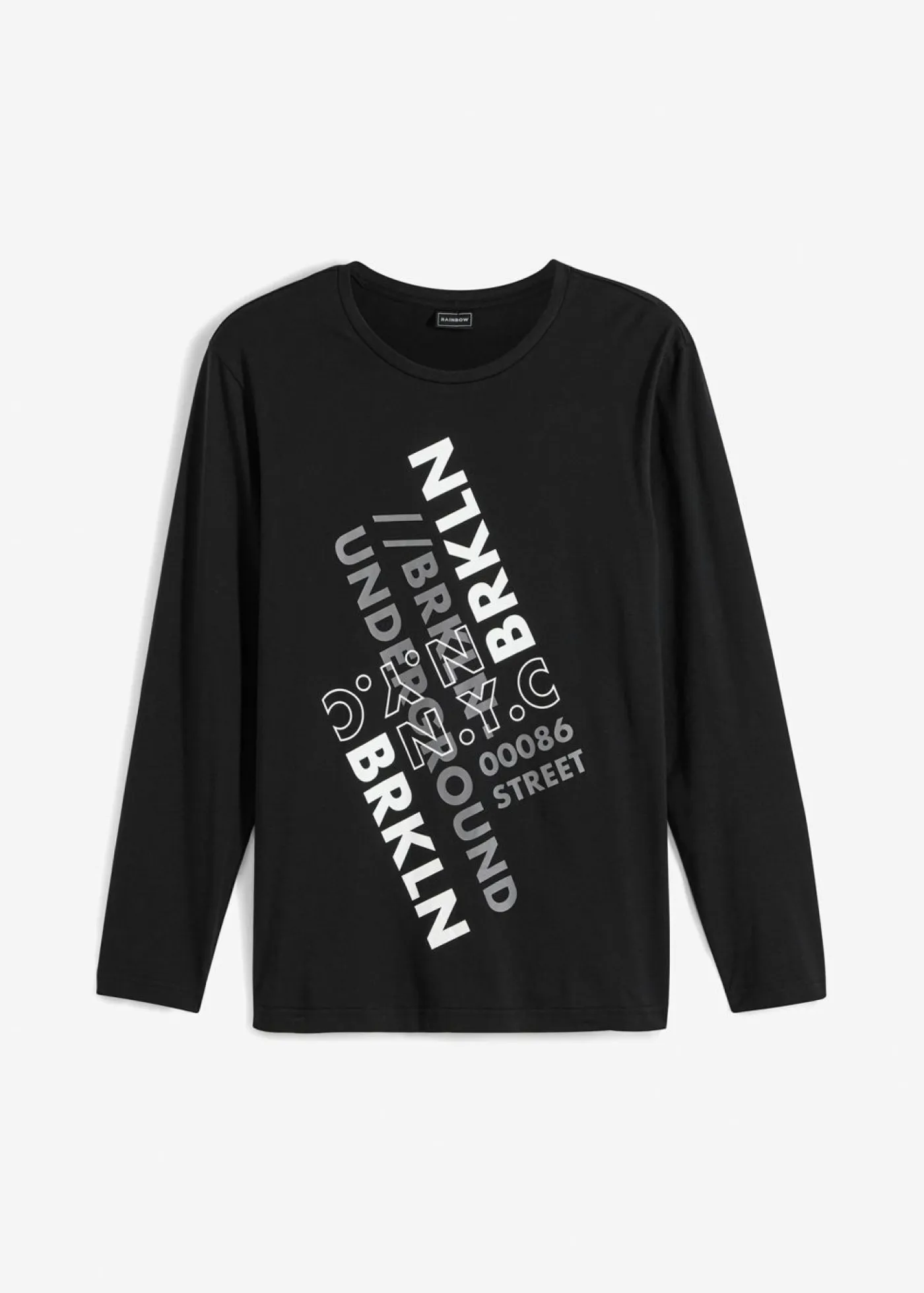 bonprix bonprix Camisetas Y Polos>Camiseta de algodón orgánico puro con manga larga Negro