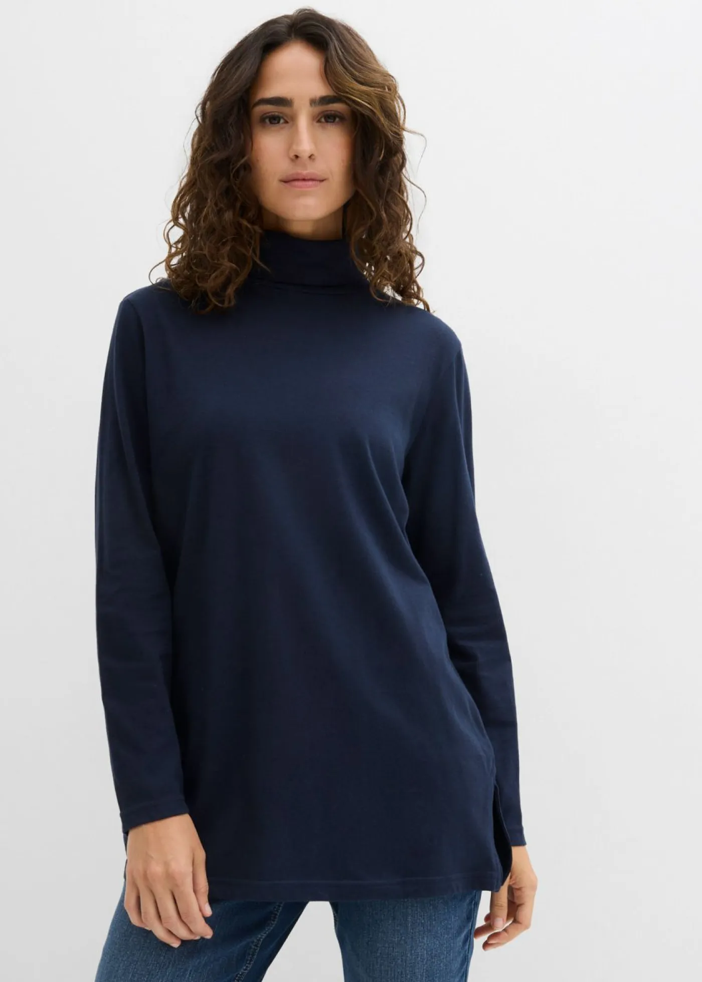 Mujer bonprix bonprix Camiseta de algodón orgánico puro con cuello alto