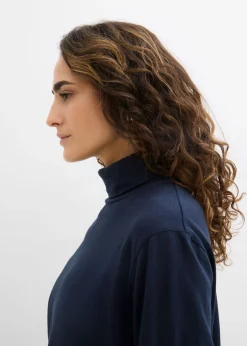 Mujer bonprix bonprix Camiseta de algodón orgánico puro con cuello alto