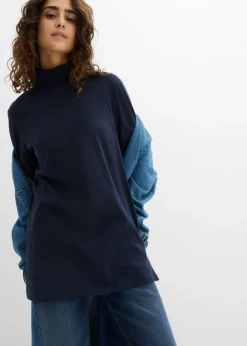 Mujer bonprix bonprix Camiseta de algodón orgánico puro con cuello alto