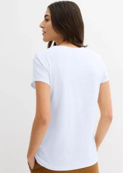 Mujer bonprix bonprix Camiseta de algodón orgánico puro (2 unidades)